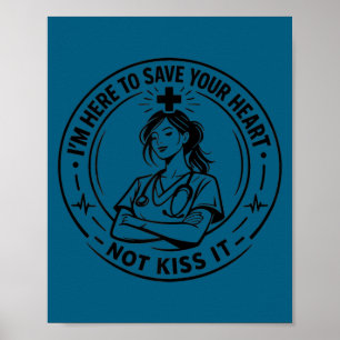 Poster Médico engraçado & enfermeira rainhas da saúde par