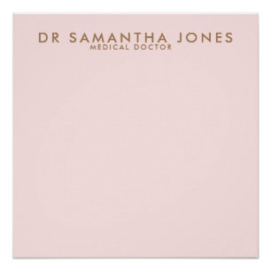 Póster Médico Moderno Minimalista Rosa Profissional