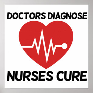 Póster Médicos Diagnosticam Enfermeira