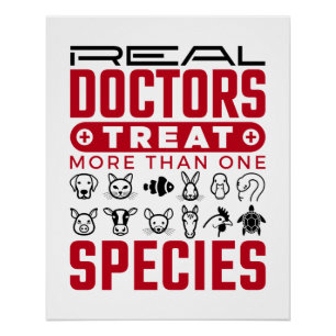 Póster Médicos Verdadeiros Tratam Mais Uma Espécie Veteri