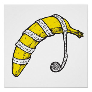 Póster medida de banana, pop-art
