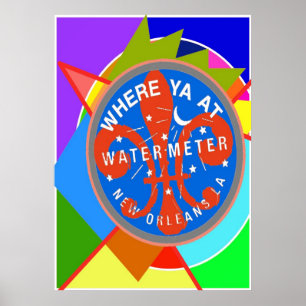 Póster Medidor de água onde cores abstratas de Yat