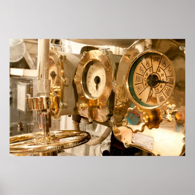 Poster Medidores E Instrumentos De Navegação Submarinos (Frente)