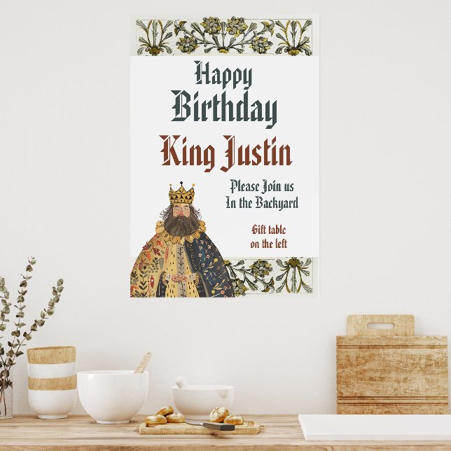 Poster Medieval Renaissance King Birthday  (Cozinha)