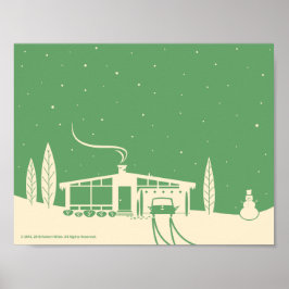 Póster Médio Century Snowena-Verde