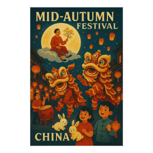 Póster Médio Chinês - Autumn Festival Night 2025