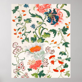 Poster Médio floral chinês do século XVIII