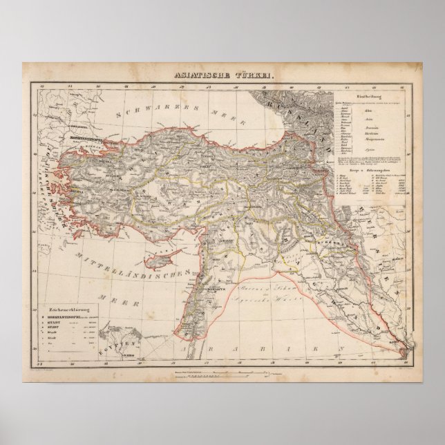 Póster Médio Oriente, Turquia, Síria (Frente)