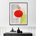 Poster Médio Século Escandinavo Boho Simples Red Sun Lake<br><div class="desc">Transforme qualquer espaço com essa Canvas/Poster escandinava de Médio-século escandinava Boho, simples lago vermelho-sol. Esta trabalho de arte única apresenta um belo sol vermelho, cordões de roxo na margem de um lago, e um campo estilizado com grama verde, perfeito para adicionar um toque da natureza à decoração da sua casa....</div>
