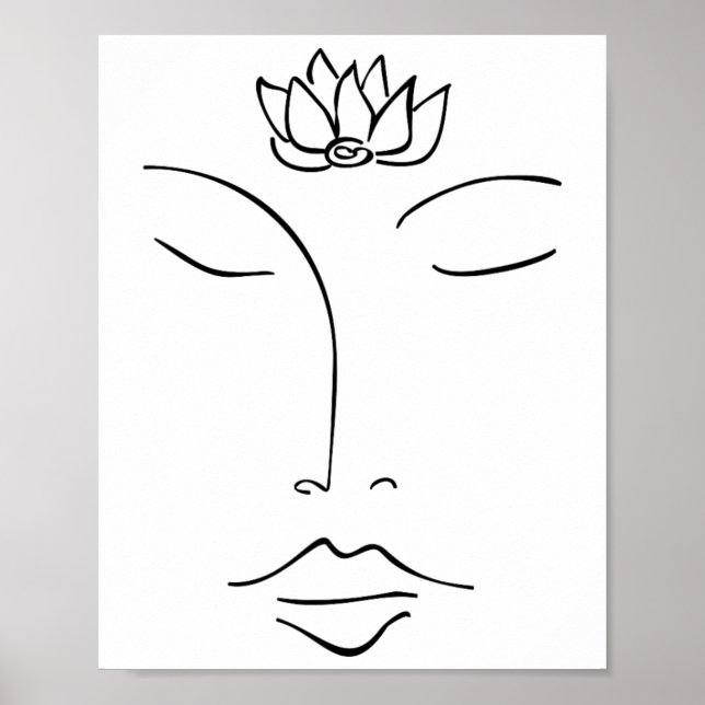Poster Meditação, Buda, Flor de Lótus, Budismo, Espírito (Frente)