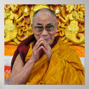 Póster Meditação Budista do Dalai Lama