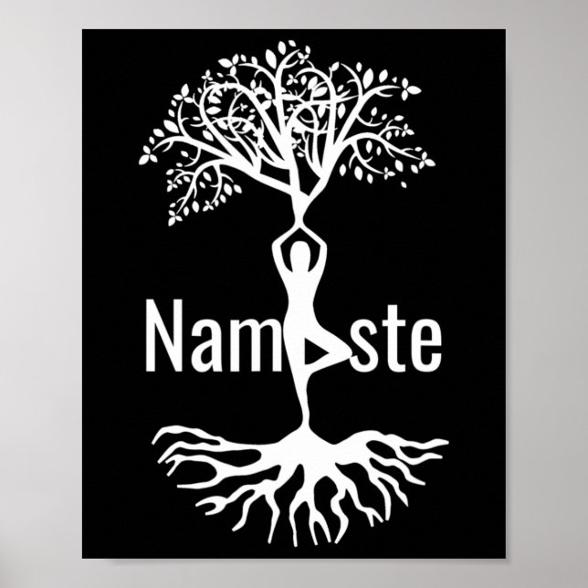 Poster Meditação da Pose da Árvore Namaste de Yoga (Frente)
