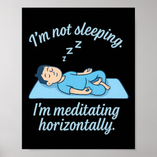 Poster Meditação de Artes Marciais Engraçadas Boxando Grá