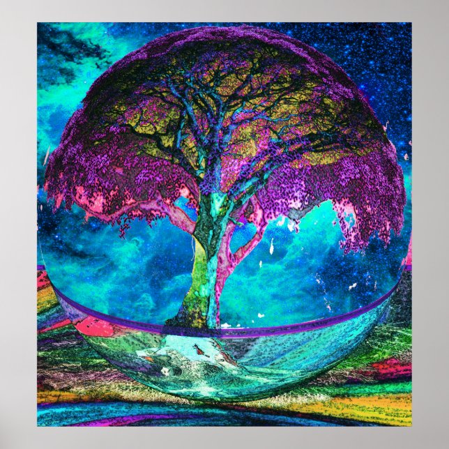 Póster Meditação de Árvore da Vida (Frente)