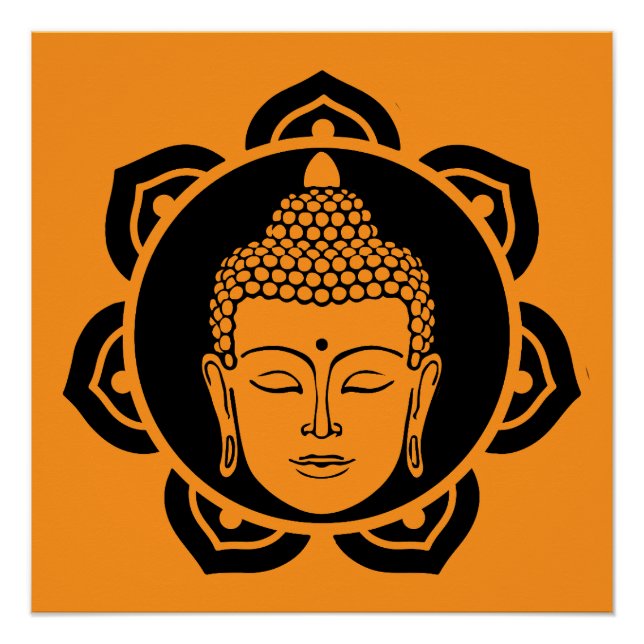 Póster Meditação de Cabeça de Buda (Frente)