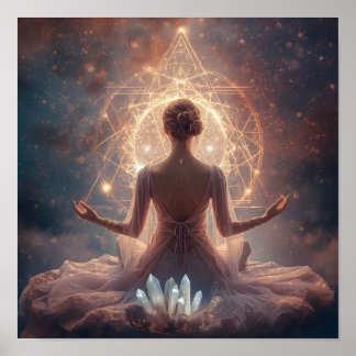 Poster Meditação de Cristal Luminoso