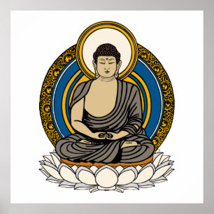 Poster Meditação de Dhyana Mudra Buddha