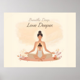 Poster Meditação de Mãe e Filho Arte Serenidade