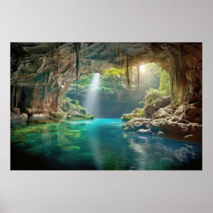Poster Meditação de Paisagem Caverna Calma Serena