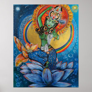 Poster Meditação de Yoga Buddha da Deusa Verde Tara - BHK