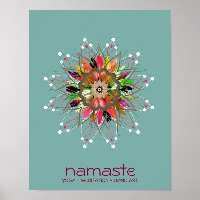 Poster Meditação de Yoga de Namaste Yoga da Flor Lotus Po (Frente)