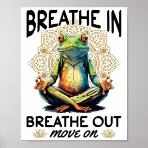 Poster Meditação de Yoga - Inspire, Expire, Siga em Frent