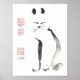 Póster Meditação de Zen Cat