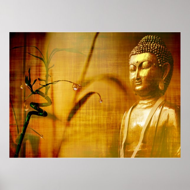 Poster Meditação e bambu (Frente)