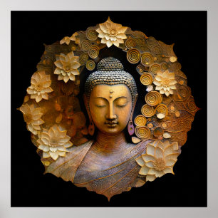 Poster Meditação espiritual Buda