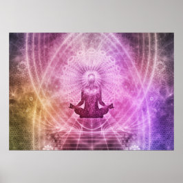 Poster Meditação espiritual de Yoga Zen Colorida