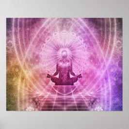 Póster Meditação espiritual de Yoga Zen Colorida