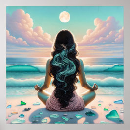 Poster Meditação Harmonia em Praia