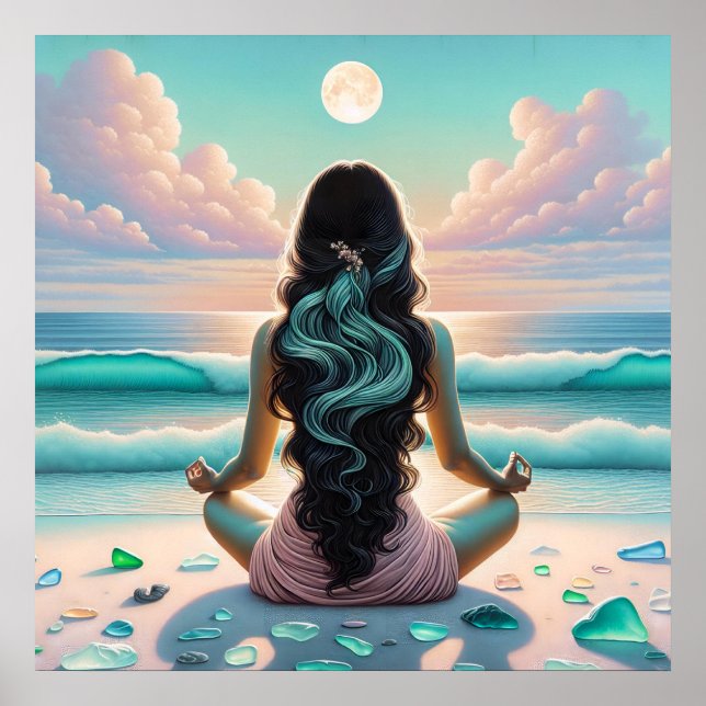 Poster Meditação Harmonia em Praia (Frente)