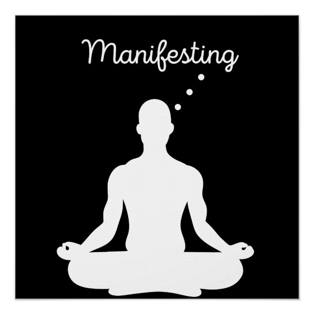 Póster Meditação Manifestante Visual para Vibes Positivas (Frente)