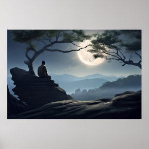 Poster Meditação Tranquila Natureza Pacífica