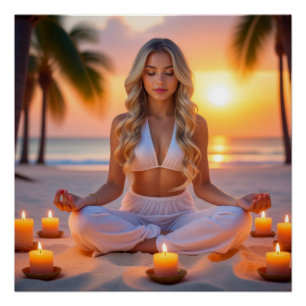 PÓSTER MEDITAÇÃO - YOGA - BEM-ESTAR - CARPE DIEM