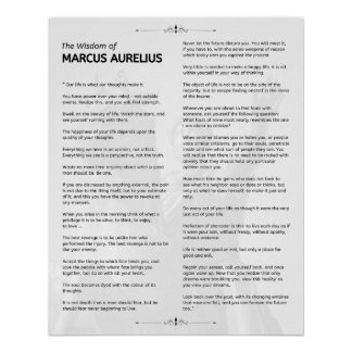 Póster Meditações Estáticas Marcus Aurelius. Poster Brilh
