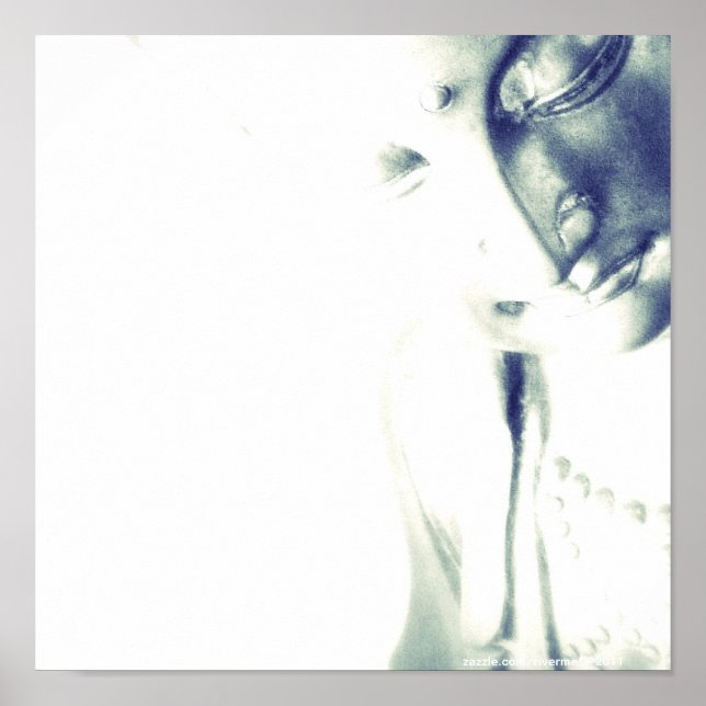 Póster Meditando Buda — Luz da Serenidade (Frente)