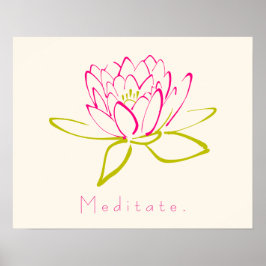 Póster Meditar. Flor de Lotus