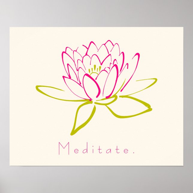 Póster Meditar. Flor de Lotus (Frente)