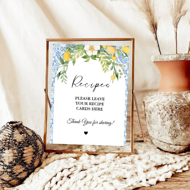 Poster Mediterrâneo deixe seu Chá de panela de receitas (Criador carregado)