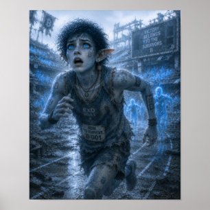 Poster Medo / Corredor / Estádio Arruinado