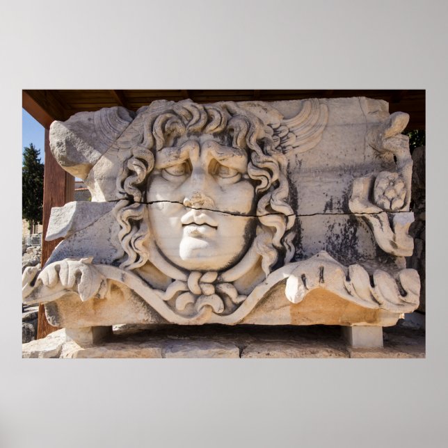 Poster Medusa Carving At Greek Ruins (Frente)