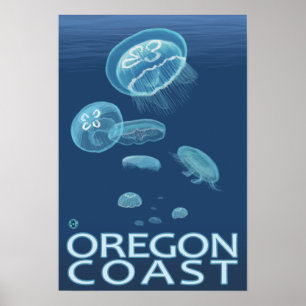 Póster Medusa da costa de Oregon