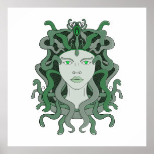 Poster Medusa Gorgo Cobra Gorgon Monstro Mitologia Grega