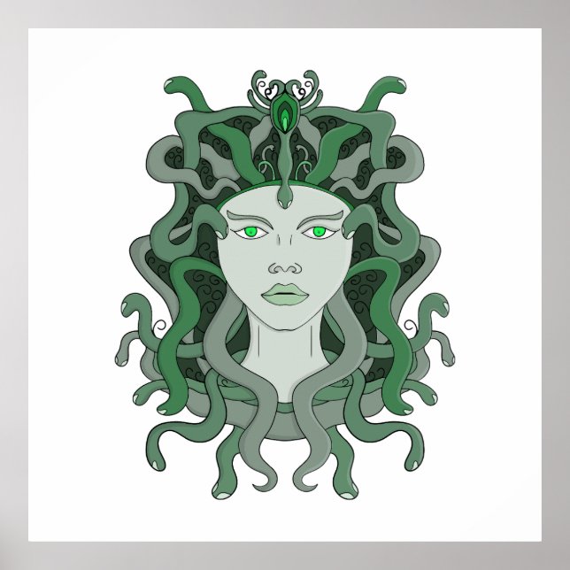 Poster Medusa Gorgo Cobra Gorgon Monstro Mitologia Grega (Frente)