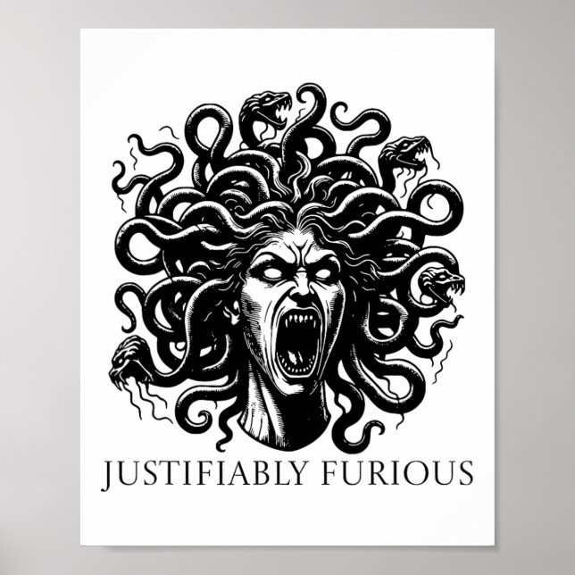 Poster Medusa Justificadamente Furiosa Mitologia Grega Fe (Frente)