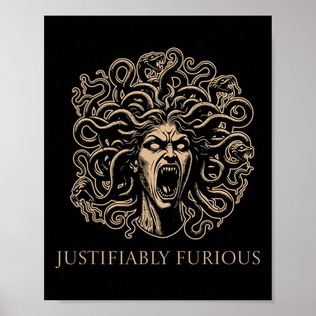 Poster Medusa Justificadamente Furiosa Mitologia Grega Fe (Frente)
