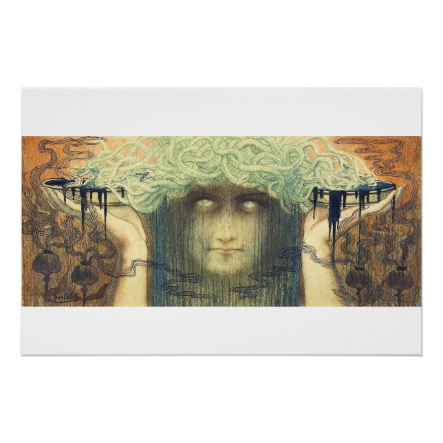 Póster Medusa por Jean Delville, 1893 (Frente)