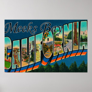 Poster Meeks Bay, California - Large Letter Scenes